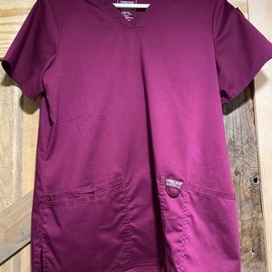 Cherokee wine colored scrub top